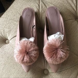 H&M Pink Pom-Pom Slides